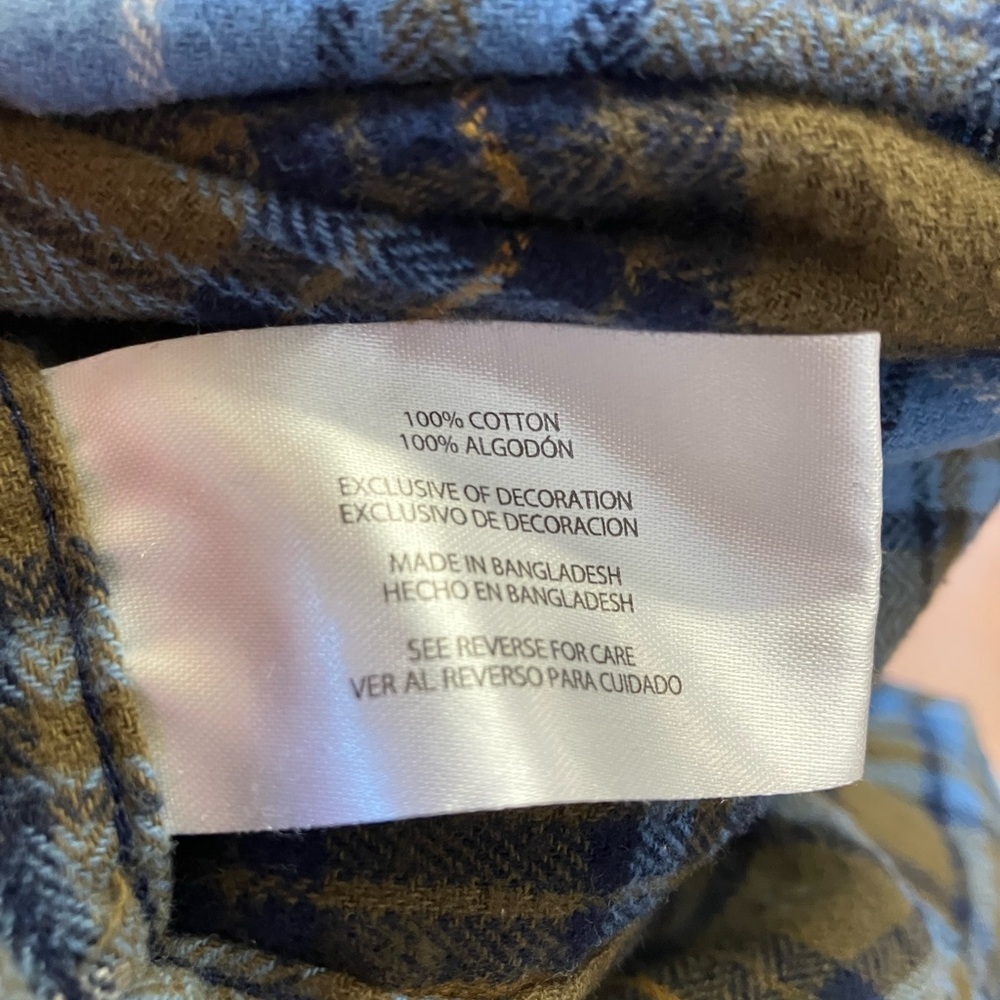 Eddie Bauer Blue and Brown Checkered Shirt - Picture 3 of 5